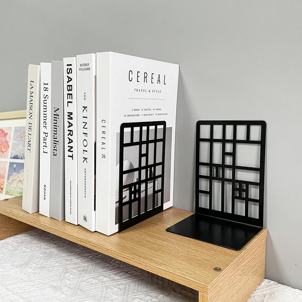 2pcs ตู้หนังสือราวบันได Book End ตู้หนังสือ End Heavy Duty Book End เก็บตู้หนังสือ Home Book End ผู้ถือหนังสือเหล็กตู้หนังสือ
