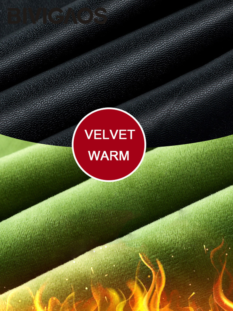 BIVIGAOS-mallas de cuero PU de terciopelo para mujer, Leggings sexys de cintura alta con forro polar mate, pantalones de cuero grueso y cálido, Otoño e Invierno