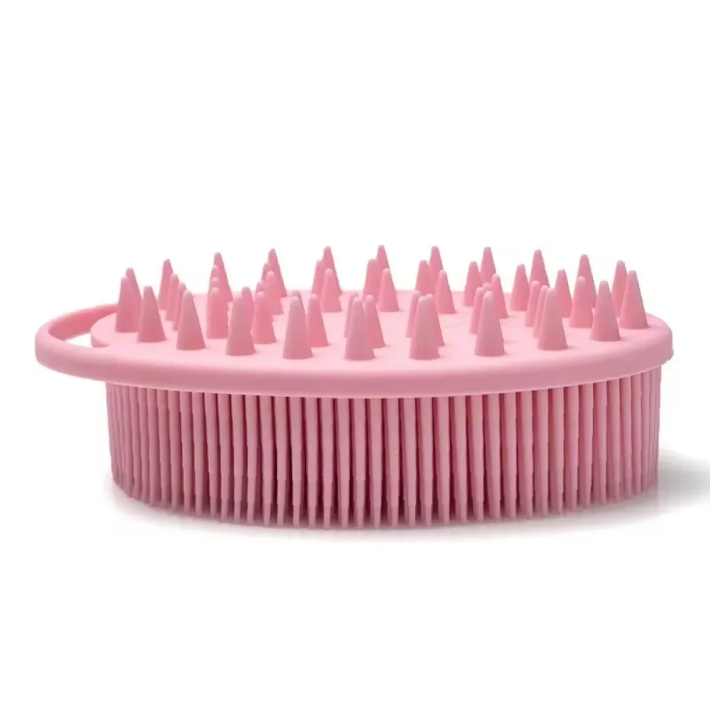 2 In 1 แปรงอาบน้ําซิลิโคน Scrubber Soft ซิลิโคนนวดหนังศีรษะแชมพูแปรงสองด้านแปรงโฟมผิวทําความสะอาดเครื่องมือ