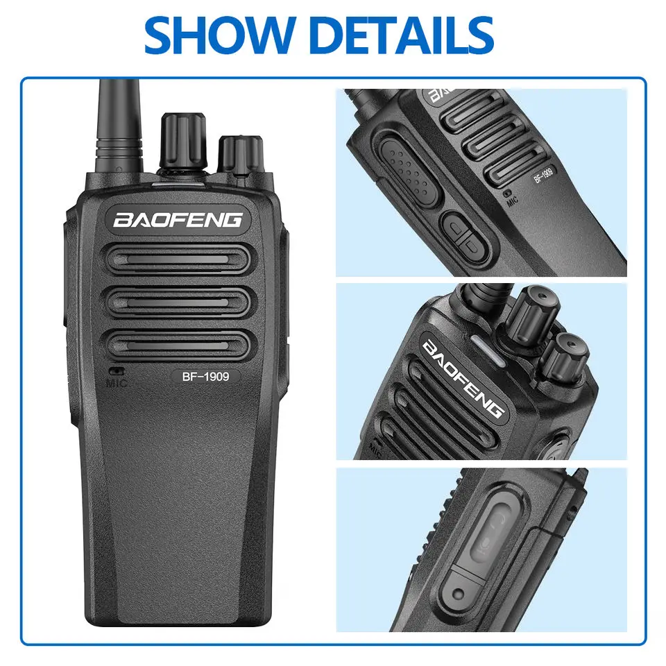 Baofeng BF-1909 10W Walkie Talkie UHF400-470MHz Typ-C Laden Langstrecken-Funkgerät