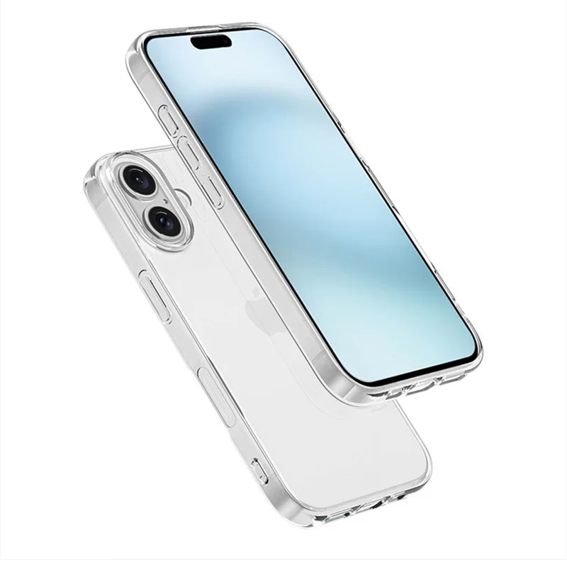 Funda de TPU transparente de silicona ultrafina para Iphone 16 Pro Max Plus, funda trasera suave de cristal