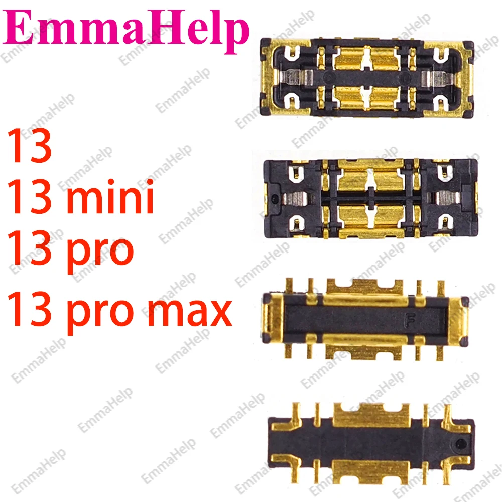 EmmaHelp 10 Uds FPC en Cable flexible de batería para iPhone 15 14 12 13 11 Pro Max 6 6S 7 8 Plus X XS XR conector Clip enchufe
