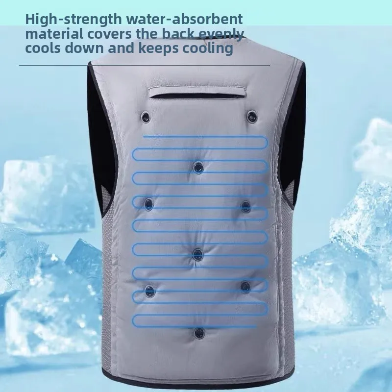 Eiskühlung -15 ℃   Weste für Herren, Sommer, körperliche Kühlung, ärmellose Jacke, keine Batterie, Angeln, niedrige Temperatur, Arbeitsweste