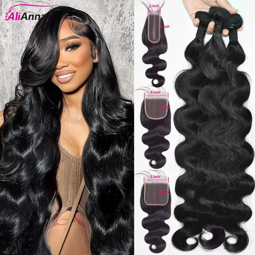 Onda do corpo pacotes de cabelo humano com um fechamento 2x6 hd fechamento do laço pacotes de cabelo humano com fechamento 4x4 5x5 pacote brasileiro ofertas