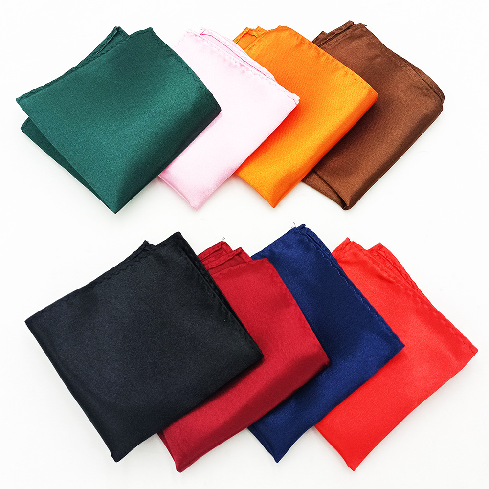 Luxe Heren Zakdoek Effen Kleur Wit Zwart Rood Zakdoeken Polyester Hanky Business Pochet Borst Handdoek 22*22CM