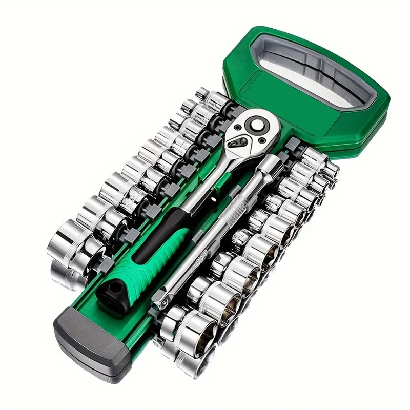 Galacok CRV Chiave a cricchetto 3/8 Set di cassette degli attrezzi per meccanici automobilistici Set di chiavi a bussola per riparazione auto da garage Set di utensili manuali per officina fai da te