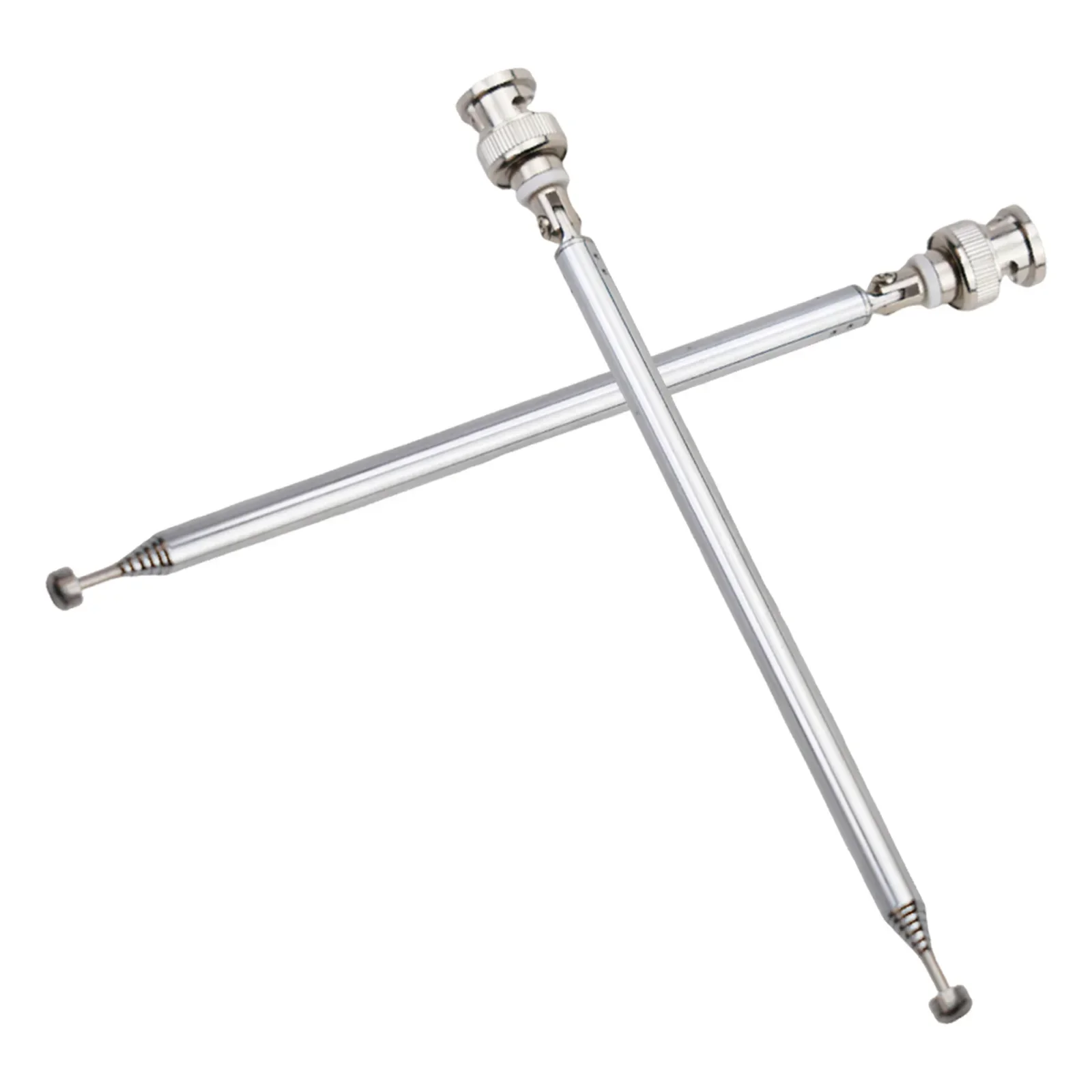 Antena de Radio escáner de 2 piezas, dispositivo extensible de acero inoxidable, 7 Secciones, 20-1300MHz, 75cm, telescópica, BNC, CB, walkie-talkie