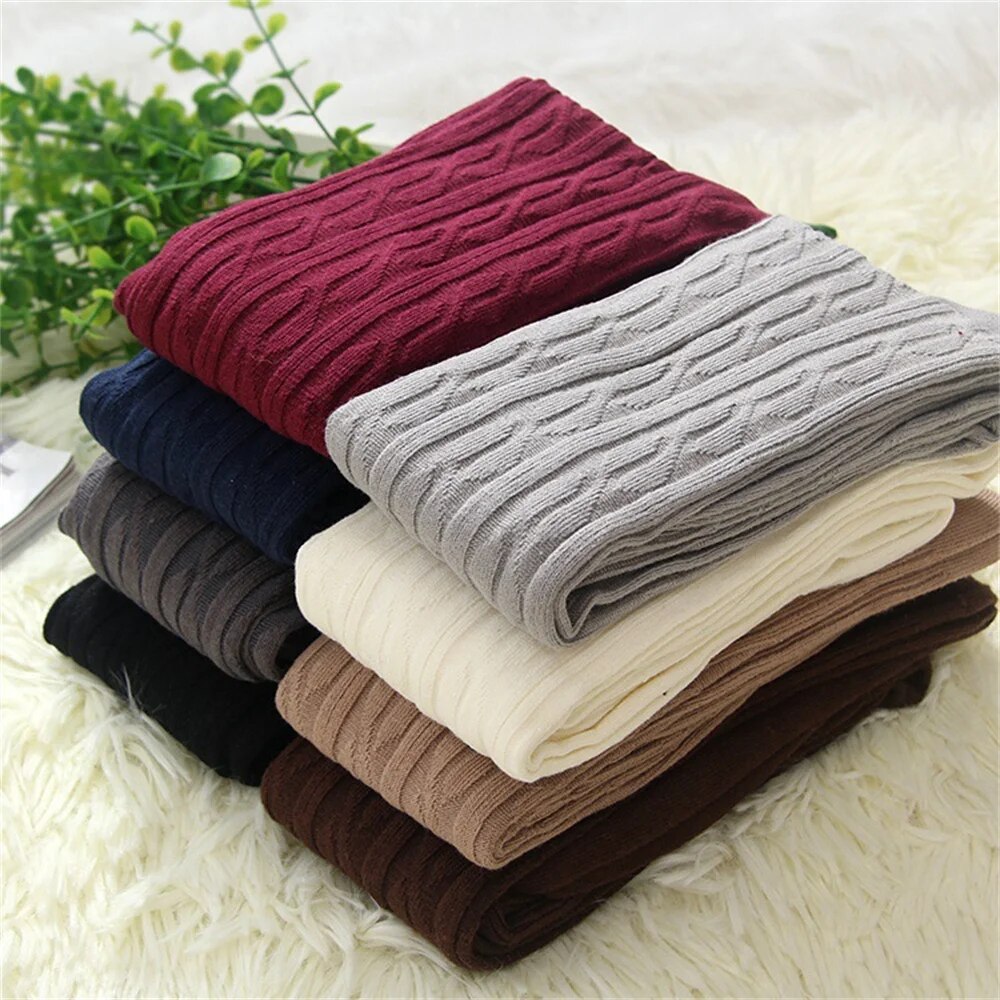 Spring and Autumn Japanese Over-the-knee Socks, Ladies Twist Stockings, Cotton Socks, College Style, Thin, High-tube Thigh Socks