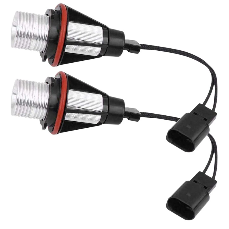 バーバーLEDハローライト電球、エンジェルアイマーカー、bmw e39、e53、e60、e63、e64、e66、e87、5、6、7、x3、x5、8000k用ランプ2個入りパック