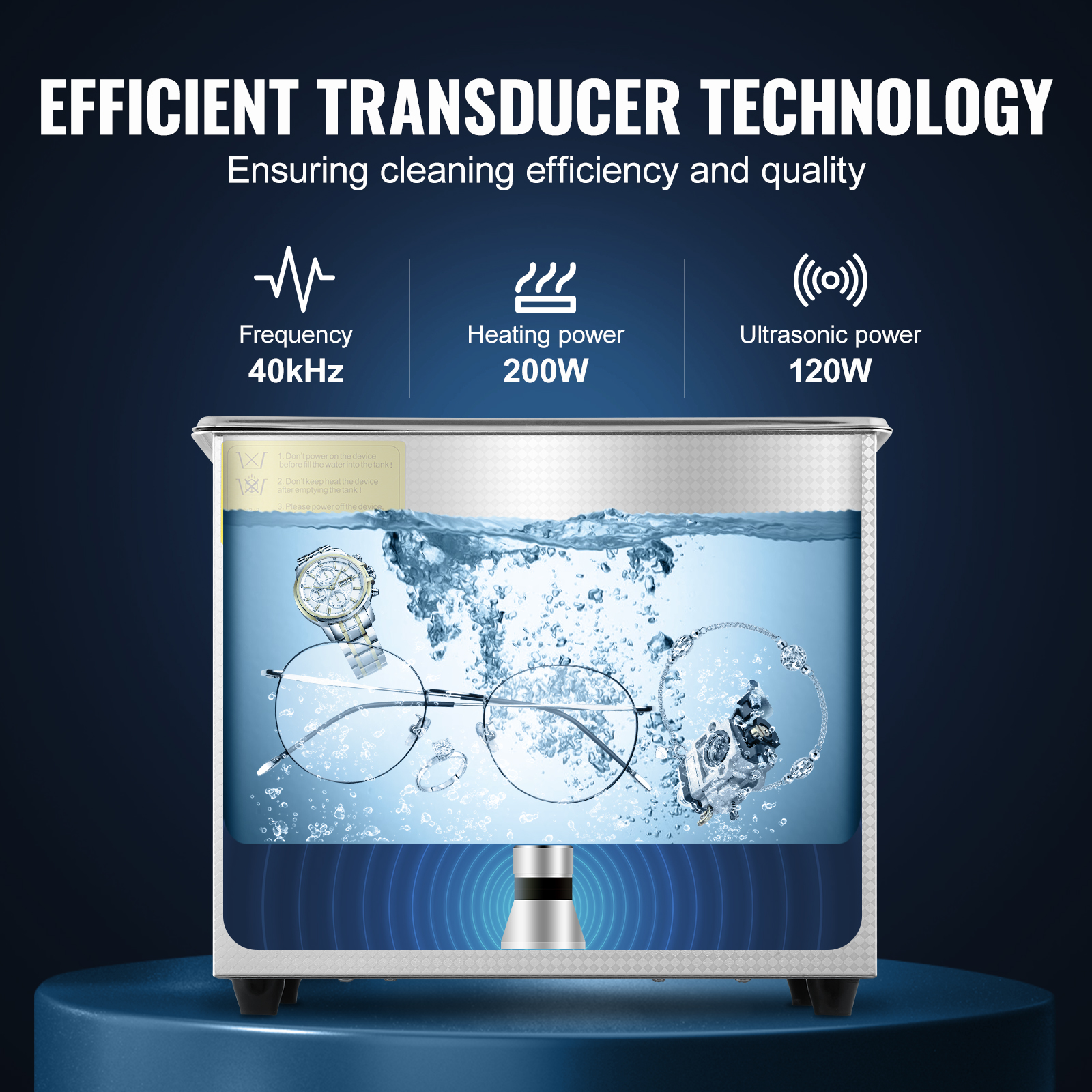 VEVOR Limpiador ultrasónico 3L, Limpiador Ultrasonidos Profesional, Máquina de Ultrasonido con Temporizador Digital, Temperatura Ajustable, para Limpieza de Joyas, Relojes, Laboratorio