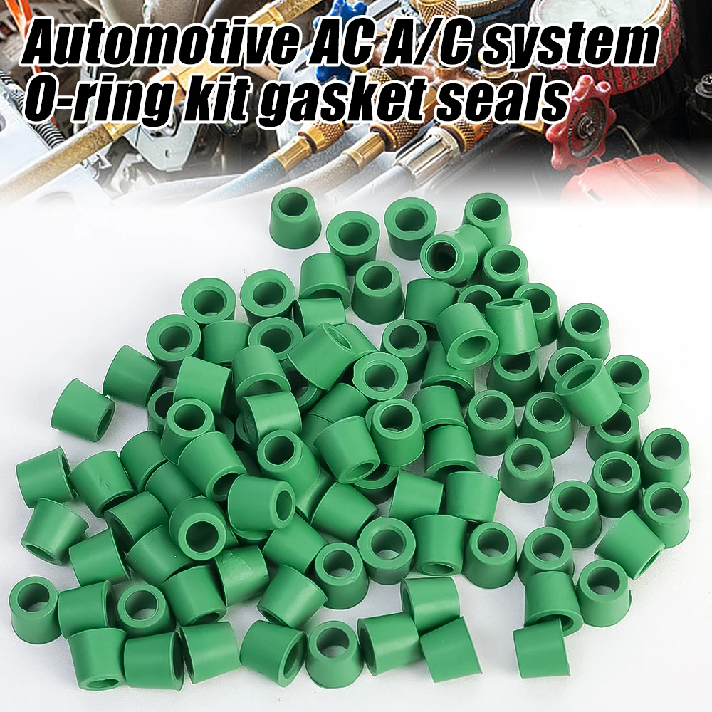 新グリーン空調 1/4 ''充電ホース 1/4 ''バルブガスケットマニホールド修理シールキット交換カーアクセサリー 200/50 個