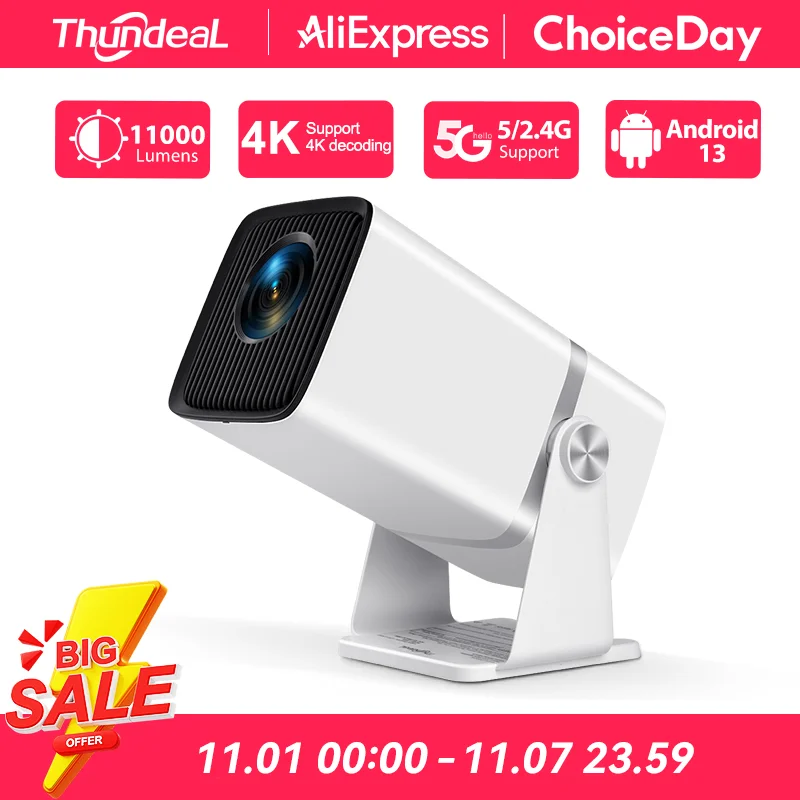 ThundeaL 4K Full HD Projector FHD TD80W Android WiFi 3D Home Theater TD80 Portable Beam Mini Projector Meeting 3D Video PK HY320
