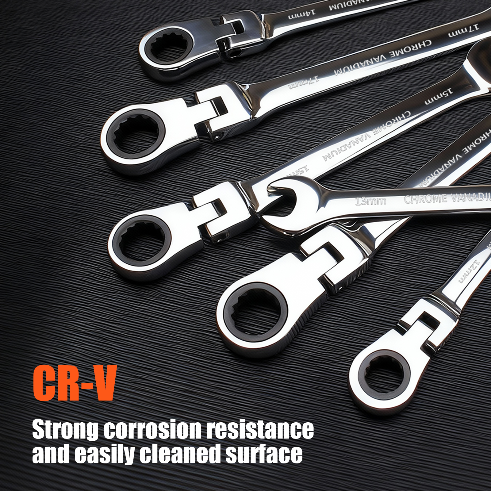 1pc Ratchet Wrench of Keys Spanner Hand Tool 6-22mm 72-Tooth Ratcheting Flexible Head Mirror Finish