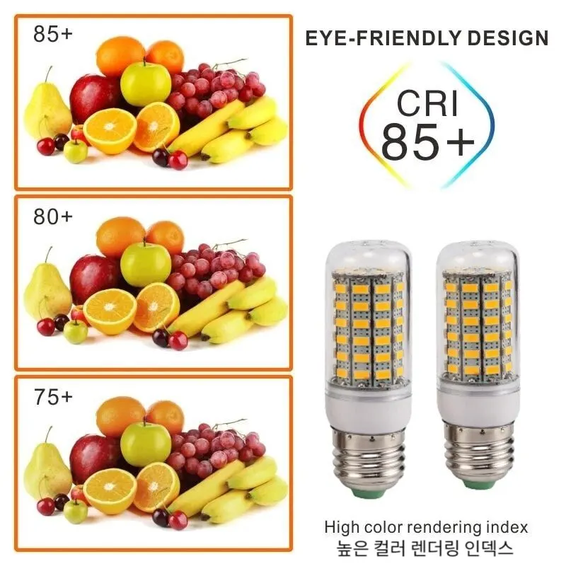 Bombilla LED superbrillante con tornillo E27, 72 LED SMD 5730, accesorio de 220V, candelabro para el hogar, juego de dos