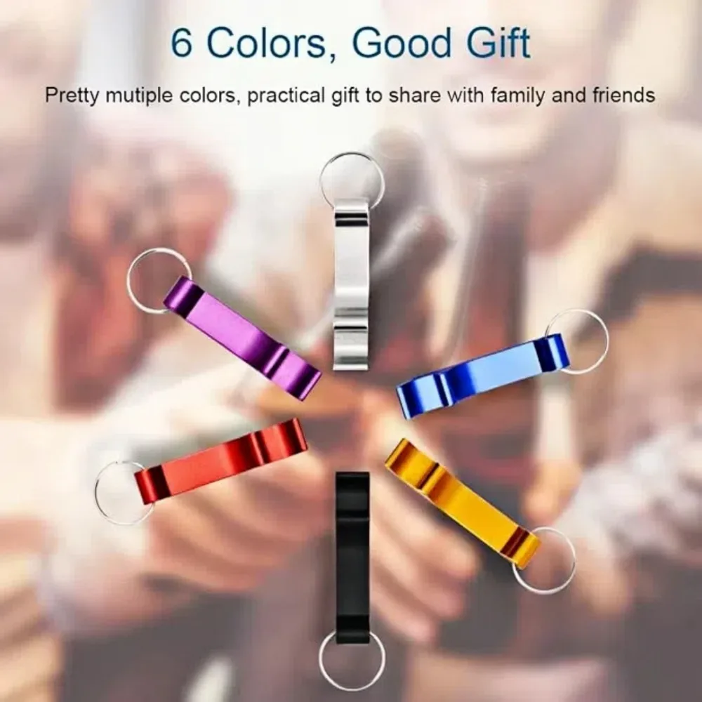 5PCSCustom LOGO Name Bottle Opener Beer Keychain Keyring Multifunctional Laser Carving Key Ring Chain Bar AD Multi Color Gift