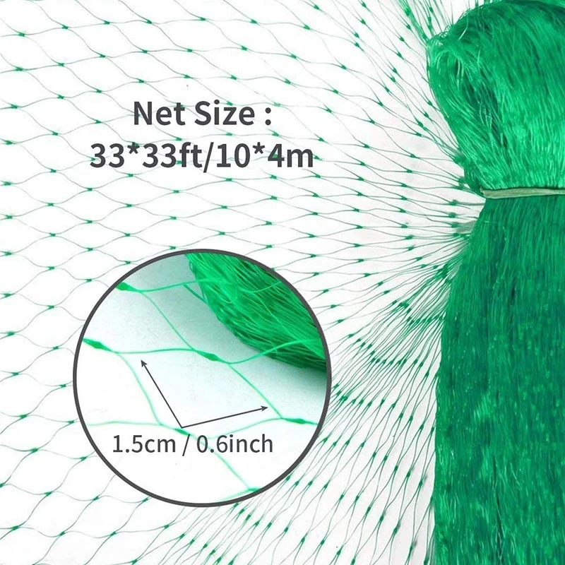 4x5m/ 5x20m Reusable Black Fruit Tree Netting, garden netting for protecting fruit trees, plants and vegetables from birds and a