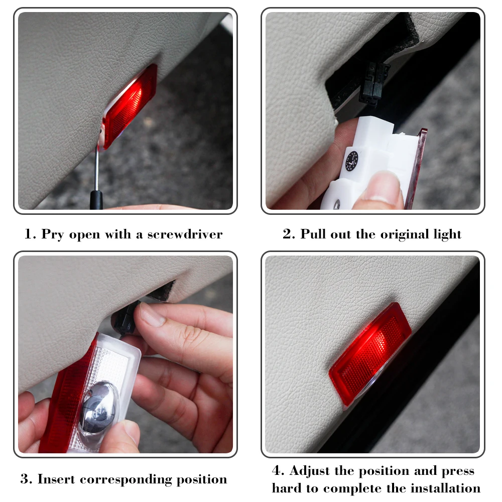 LED Door Sign Welcome Light Laser Projection Light For Audi Sline S3 S4 S5 S6 S7 RS Quattro Q7 Q5 A4 Car Accessories Decoration