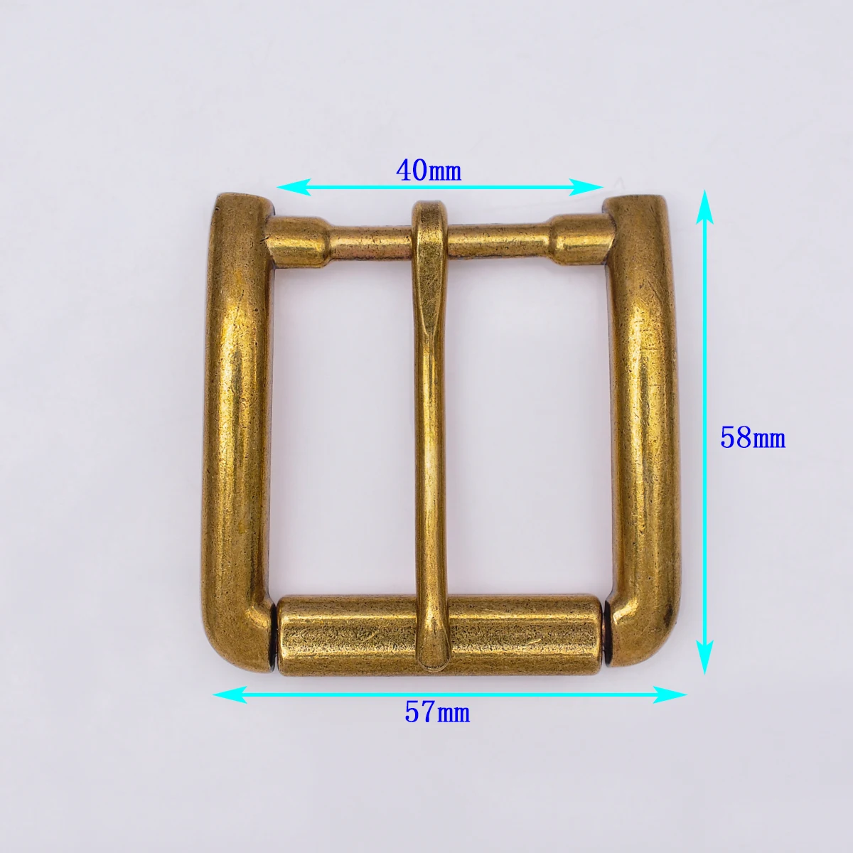 Hebilla de rodillo de latón antiguo resistente, repuesto de correa de 40 MM, 59x58MM (interior de 40mm)