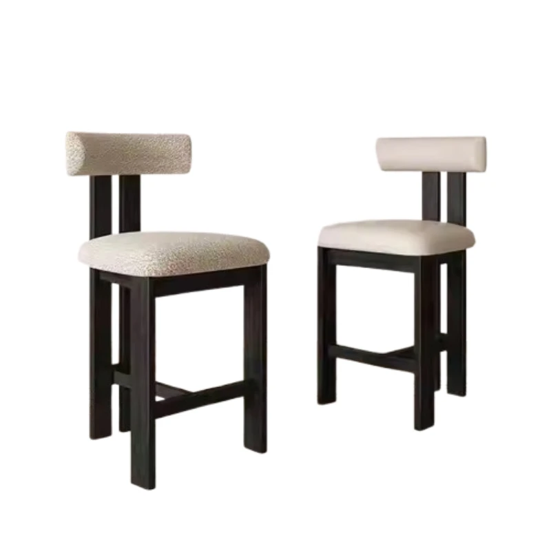 Cantine chaise de Bar en bois massif haut doux nordique ergonomique minimaliste réception à la mode Unique esthétique salon Restaurant maison