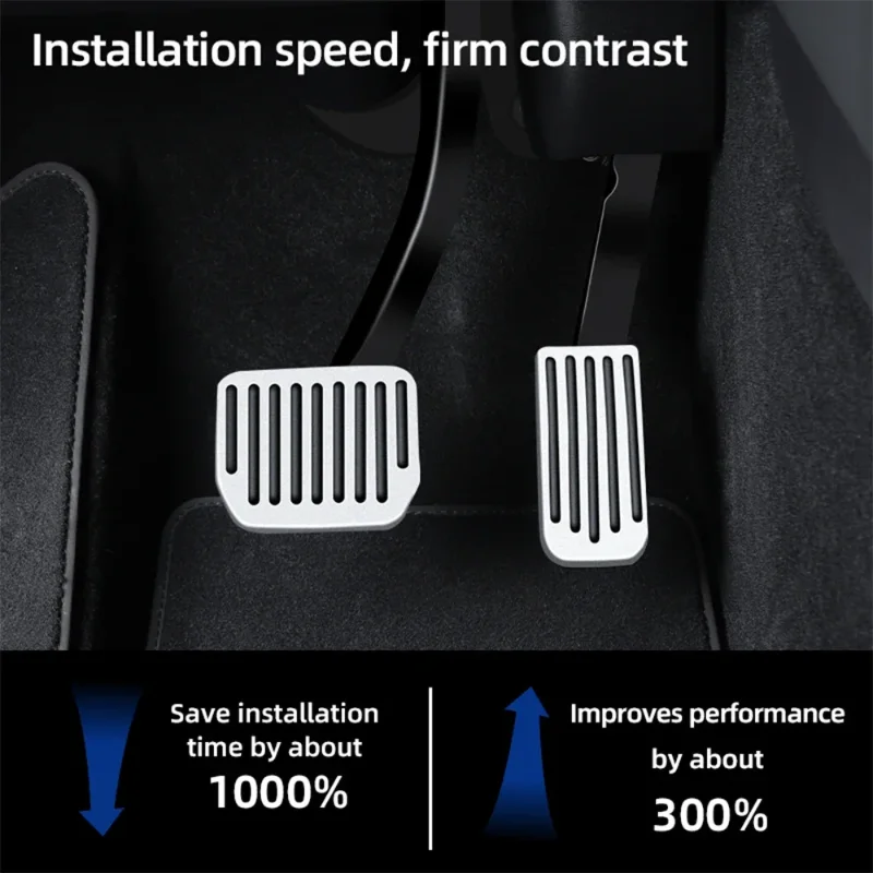 Futhope Auto-Fußpedal-Pads-Abdeckungen für Tesla Model 3 Y Highland 2021–2024, Litschi-Korn, Anti-Rutsch-Gaspedal, Bremssteun-Pedal