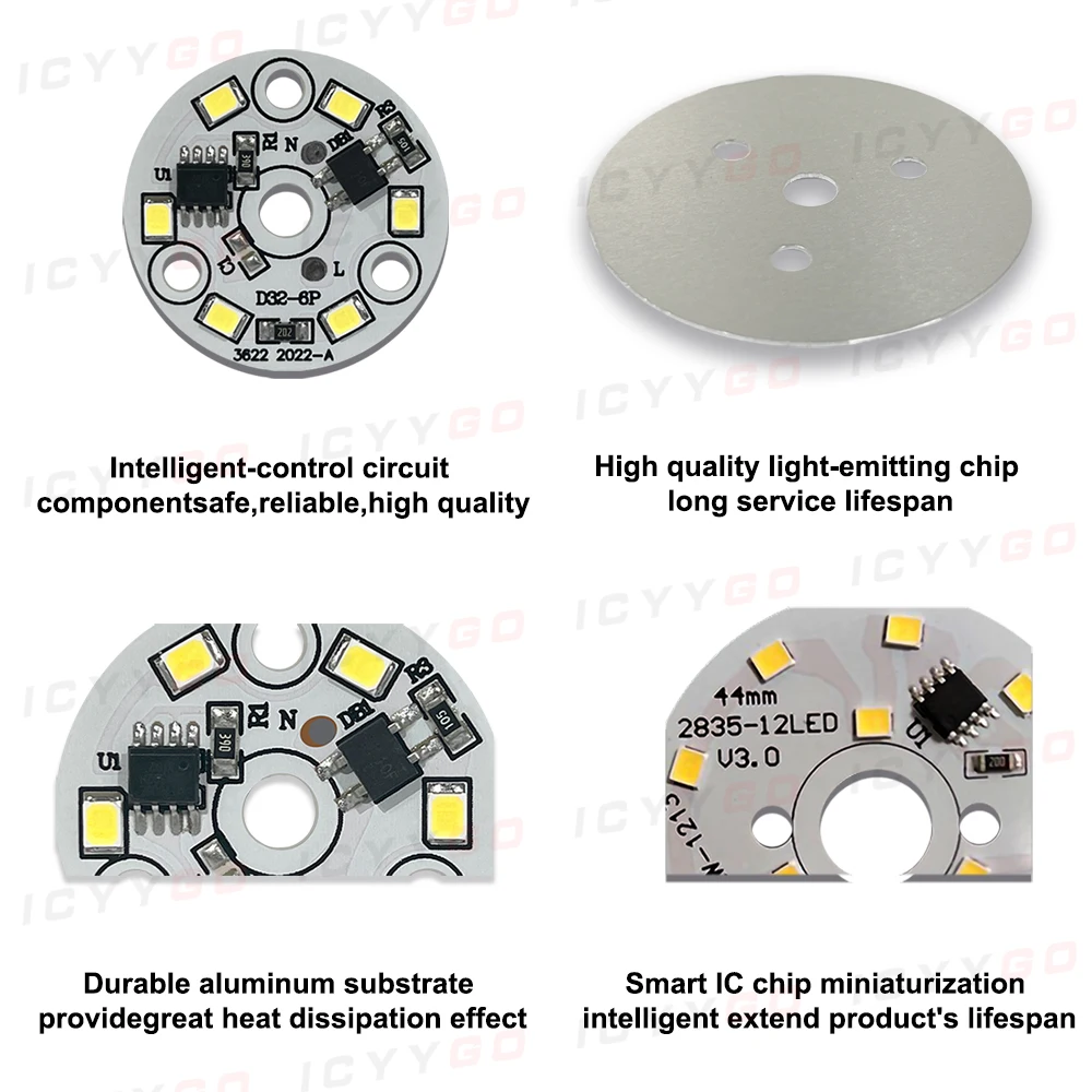 1 Piece LED Panel Light AC220V Driver-Free 15W 18W 24W 40W 80W 100W For Ceiling Light Source Square Round PCB Board Panel Light