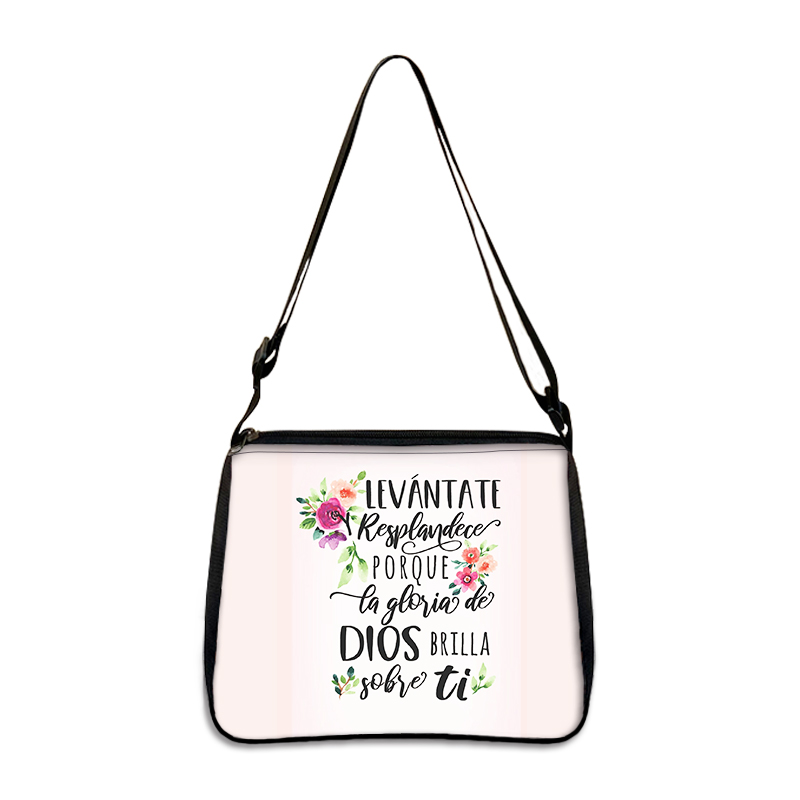 Bolsa de Ombro Espanhola para Mulheres, Versos da Bíblia, Bolsas para Viagem, Porta-Bolsa para Telefone, Bolsas Bíblicas, Presentes