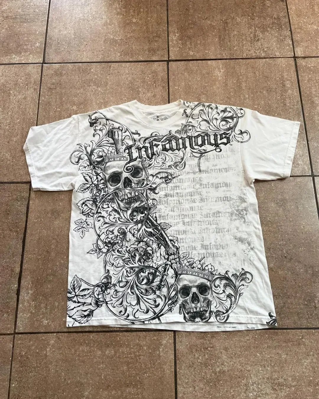 ダークスカルプリント Tシャツ男性と女性のためのアメリカンレトロ夏 Y2K 原宿ブランドゴシックジョーカー綿カップルトップス