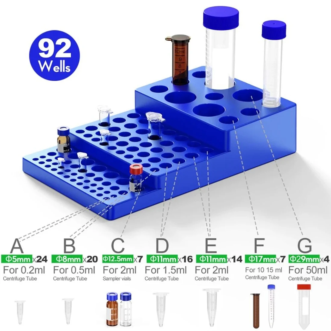 Multifunctional Centrifuge Tube Rack 0.2/0.5/1.5/2/5/10/15/50Ml Stepped หลอดทดสอบอุปกรณ์ห้องปฏิบัติการ