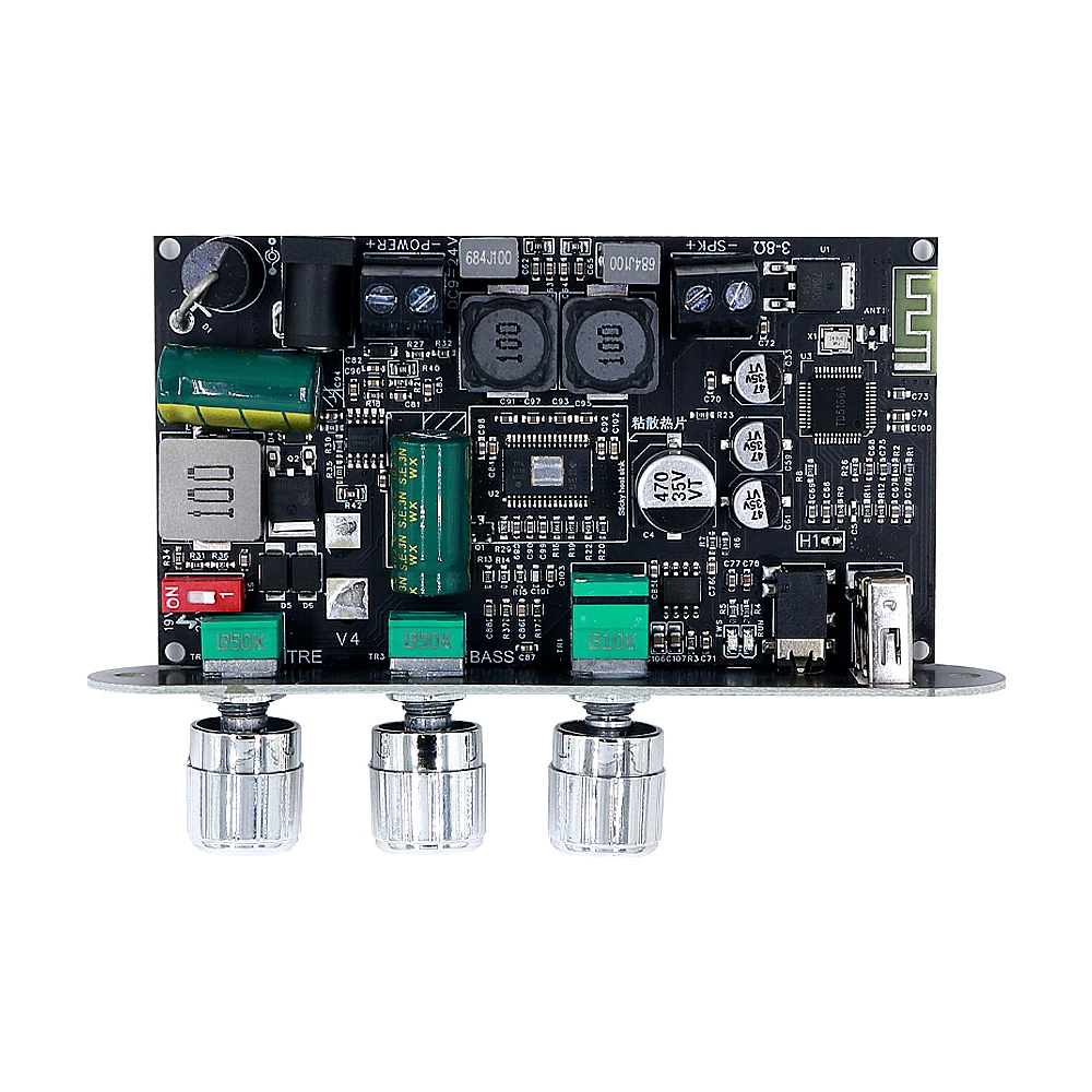 Carte amplificateur Bluetooth Mono ZK-1001U 100W avec Circuit Boost TPA3116D2 AUX USB Inpu prise en charge TWS DC 9–24V