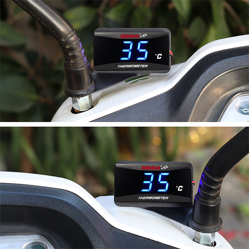 KOSO olietemperatuurmeter motorfiets universele olietemperatuursensor LCD digitaal scherm minimeter