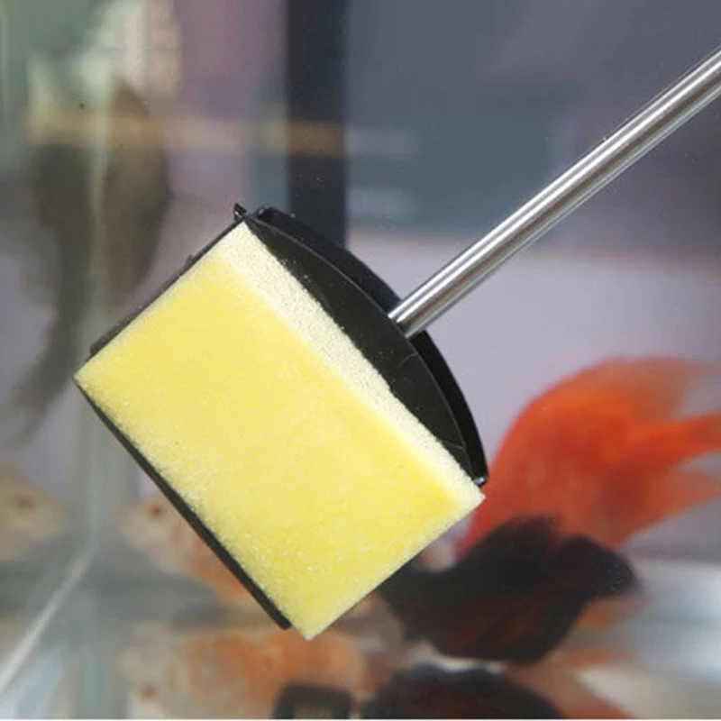 Escova para tanque de peixes, cabo longo, escova de limpeza dupla face, ferramentas de limpeza de aquário