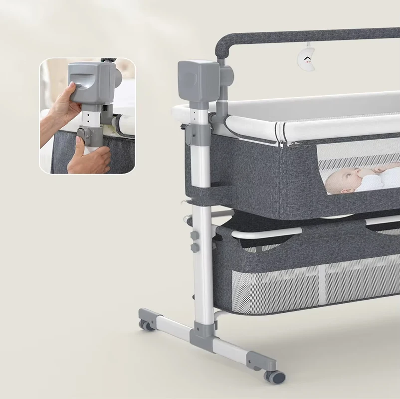 Cama de bebê elétrica berço para berço de bebê recém-nascido berço móvel cama de balanço elevada berço portátil com mosquiteiro