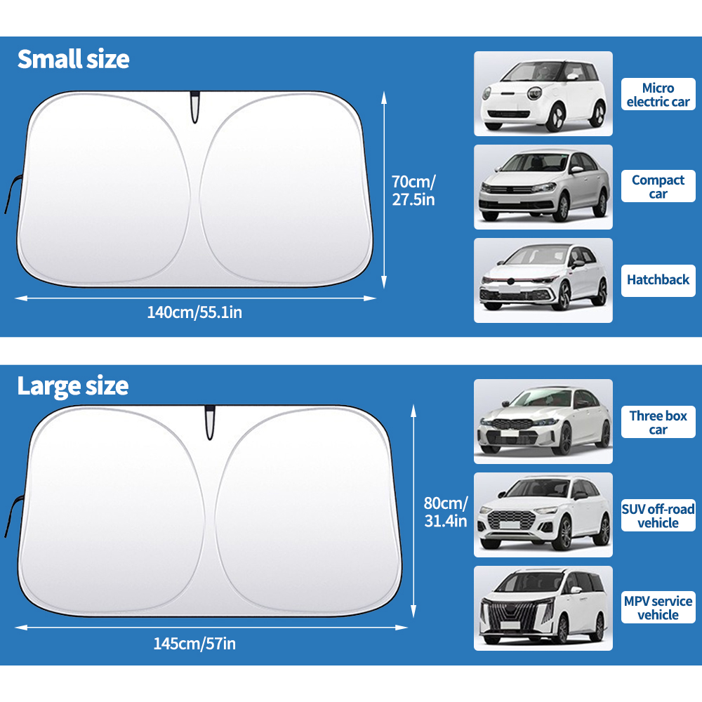 Pára-sol do carro guarda-sol pára-brisa dianteiro do carros com 360 ° Pára-sol de carro com alça dobrável de rotação para proteção externa de verão