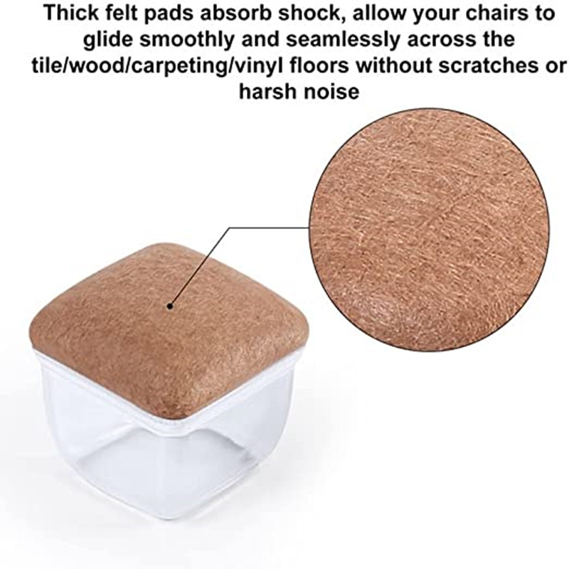 8 個 TPE シリコン椅子脚床プロテクター、フェルト付き、椅子脚キャップ、家具脚足保護カバー堅木張りの床を保護