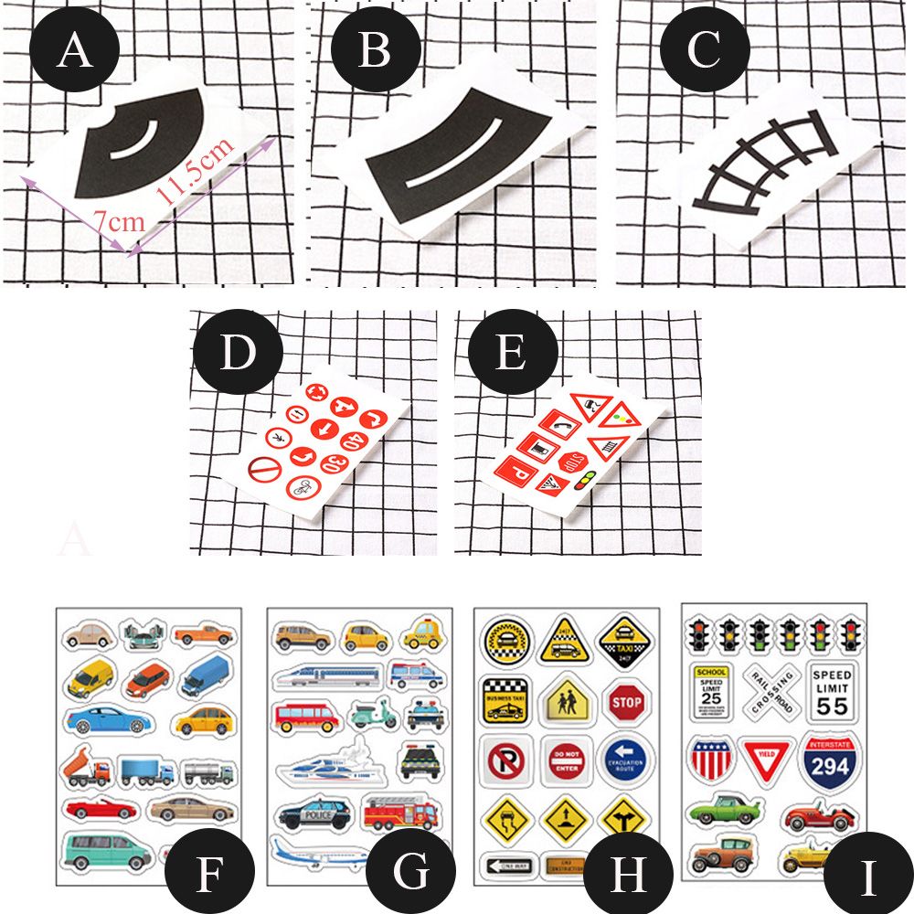 子供、道路テープ、接着剤、インテリジェンス、DIY、安全、教育、書斎、シャープツール、1個、5個用の鉄道トラフィックステッカー