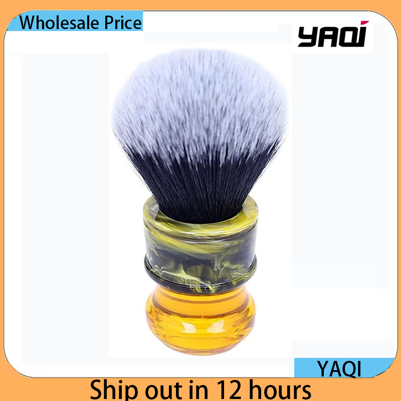 Yaqi 24MM hombres cepillos de afeitar húmedos Sagrada Familia negro/blanco esmoquin mango de resina de fibra sintética
