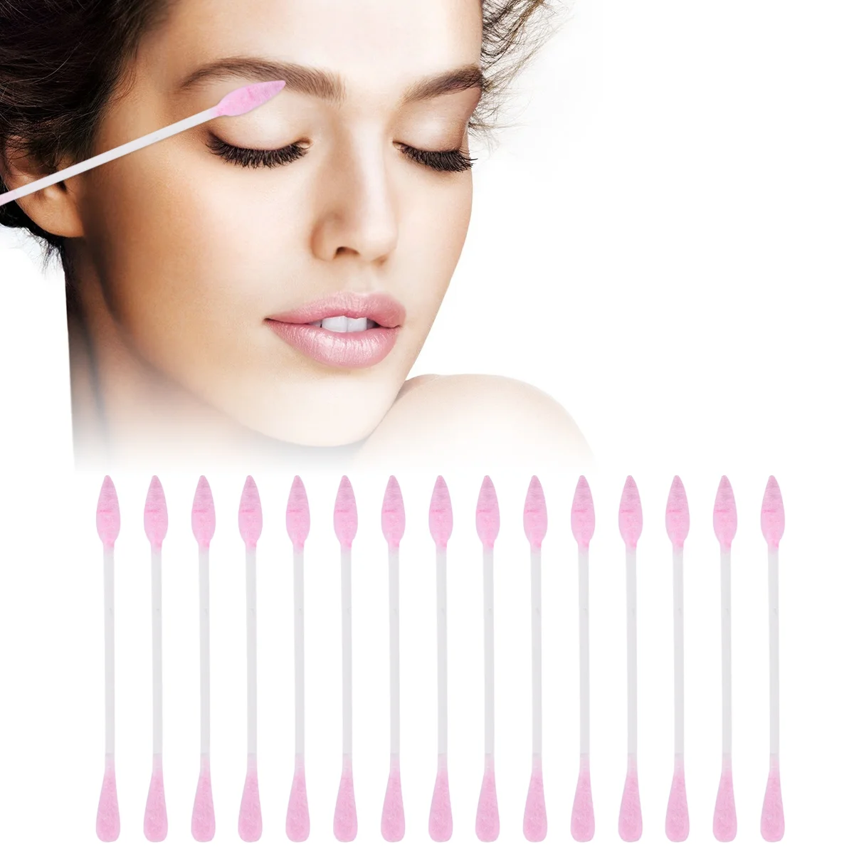  300 Pcs Cotton Stick Toothpick Swab Sticks for Ears Rod Eyelash Extension Reusable Stem Buds Plugs Pointed Tip Swabs Mini Fioc