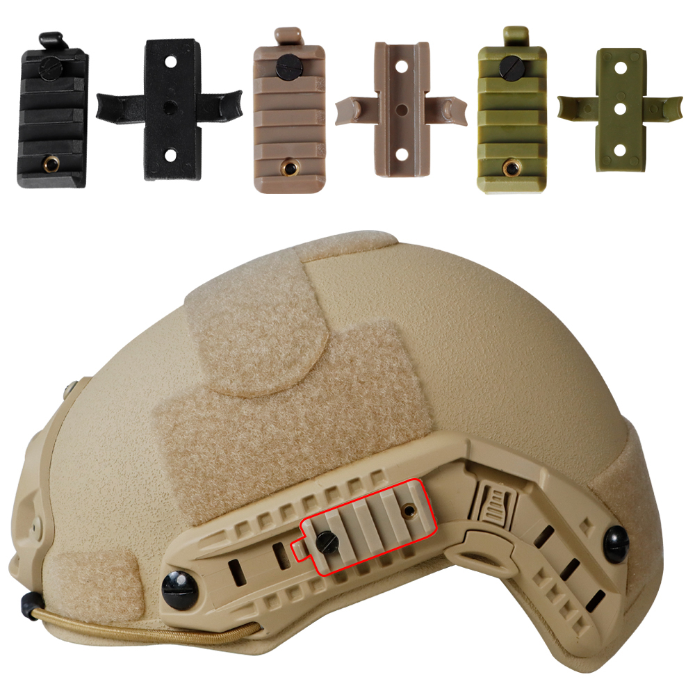 BOOIU Tactical Helmet Rail Slider Airsoft Helmet Rail Slider Mount Accessories Flashlight Clip Multifunctional Helmet Adapter