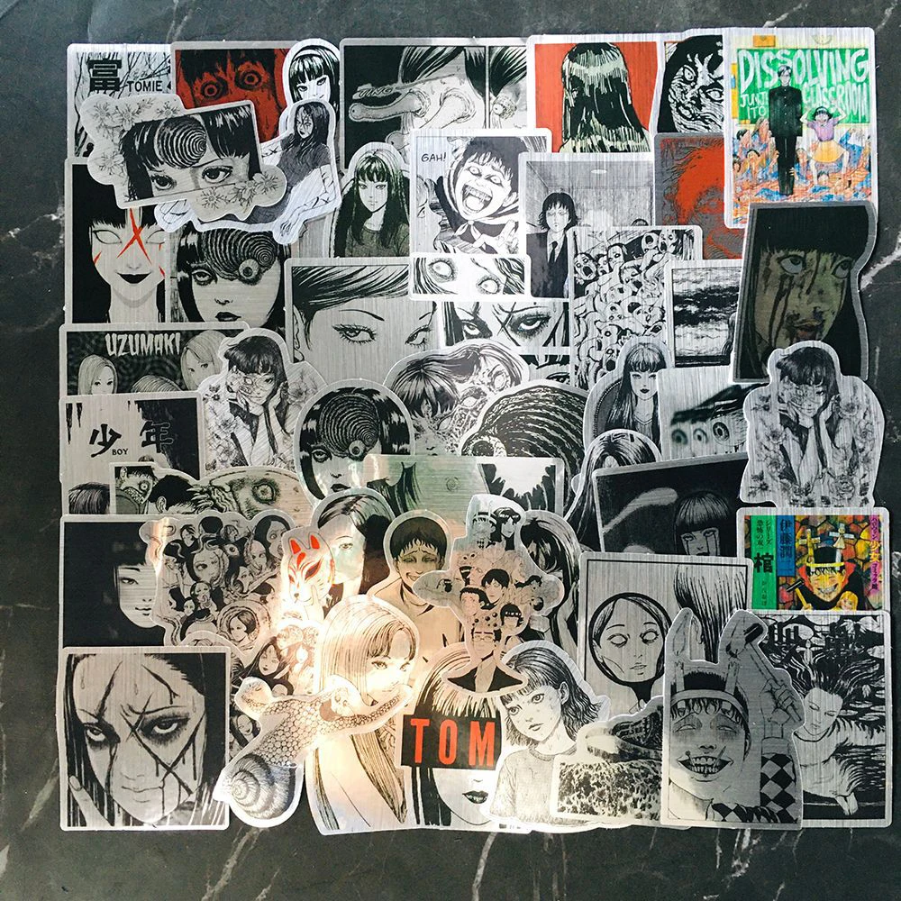 10/30/50 pçs laser horror anime tomie adesivos estéticos decalques portátil telefone do carro legal decoração adesivo à prova dwaterproof água brinquedo do miúdo