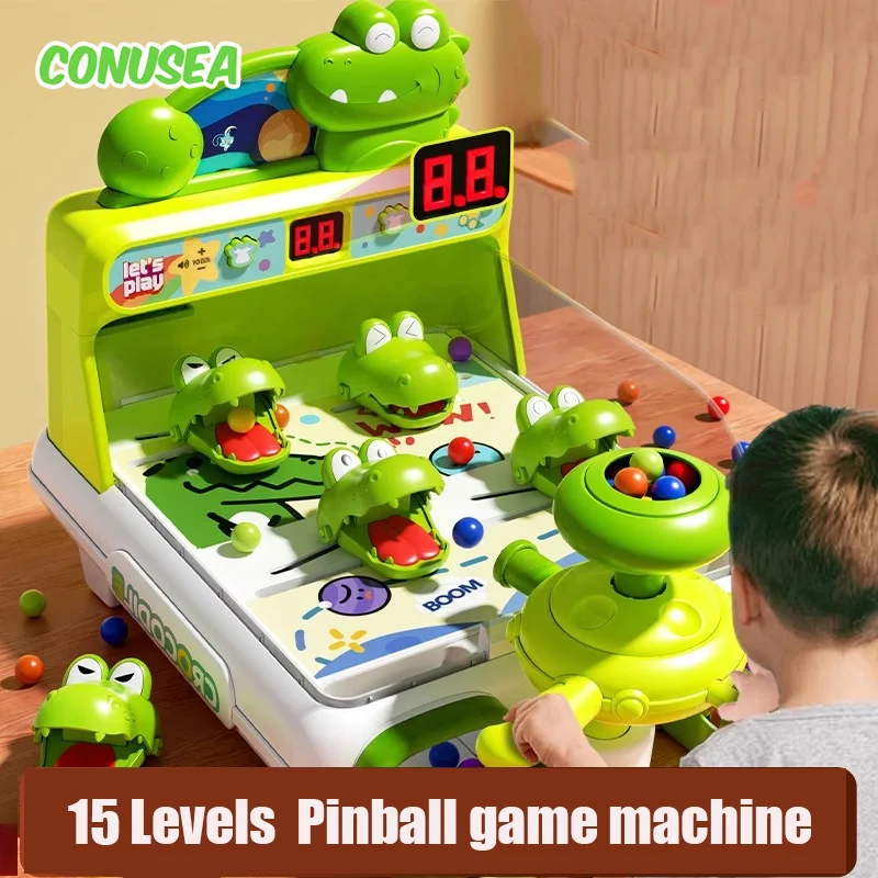 Elektryczne gry stołowe krokodyl Pinball strzelanka edukacja dla dzieci Puzzle zabawki dla chłopców dziewcząt prezenty na dzień dziecka