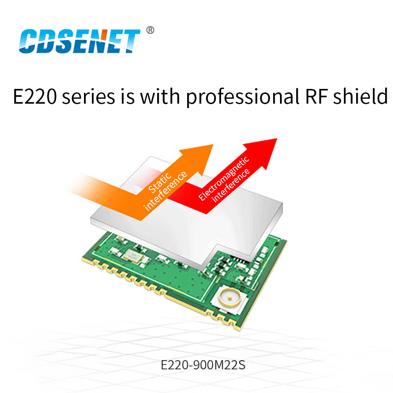868 MHz 915 MHz LLCC68 LoRa Wireless-Modul 22 dBm 6 km große Reichweite E220-900M22S CESENET RF-Empfänger-Sender PA+LNA PCB-Antenne