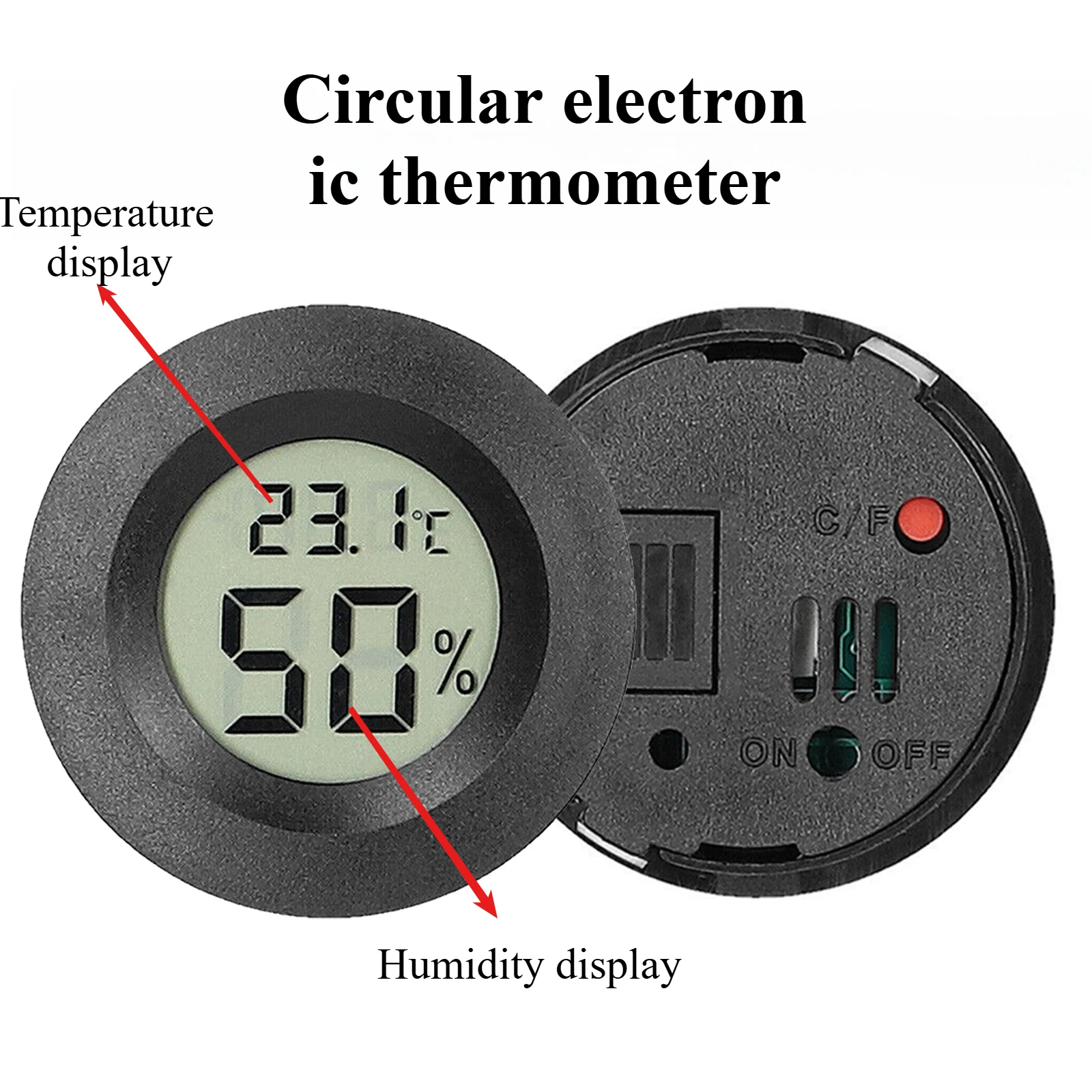 Mini Round Electronic Thermometer Hygrometer Indoor Digital LCD Hygrometer Temperature Humidity Meter Household Merchandises