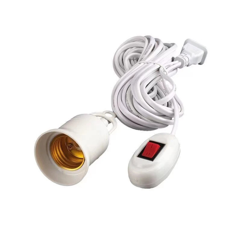Bases de lámpara universales de 5/10m con interruptor, adaptador de enchufe de bombilla Led, soporte de lámpara de tornillo E27, accesorios, herramientas, suspensión de dos enchufes