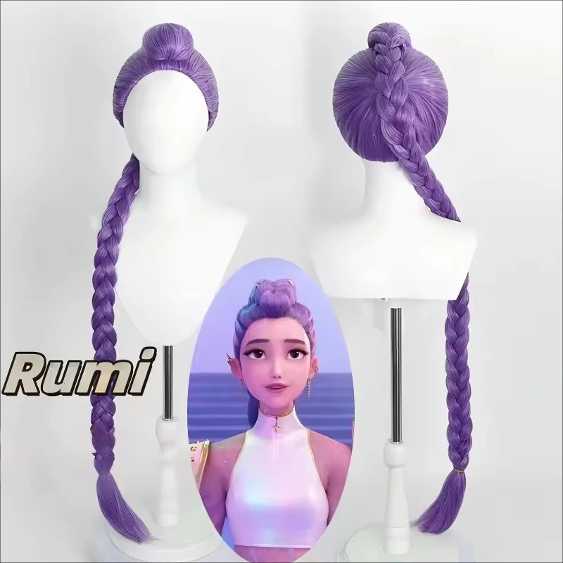 Peruka cosplay HOT KPOP Demon Hunters Rumi, fioletowa, na Halloween, imprezę, do odgrywania ról, odporna na ciepło, syntetyczna, na co dzień, prezent na Halloween