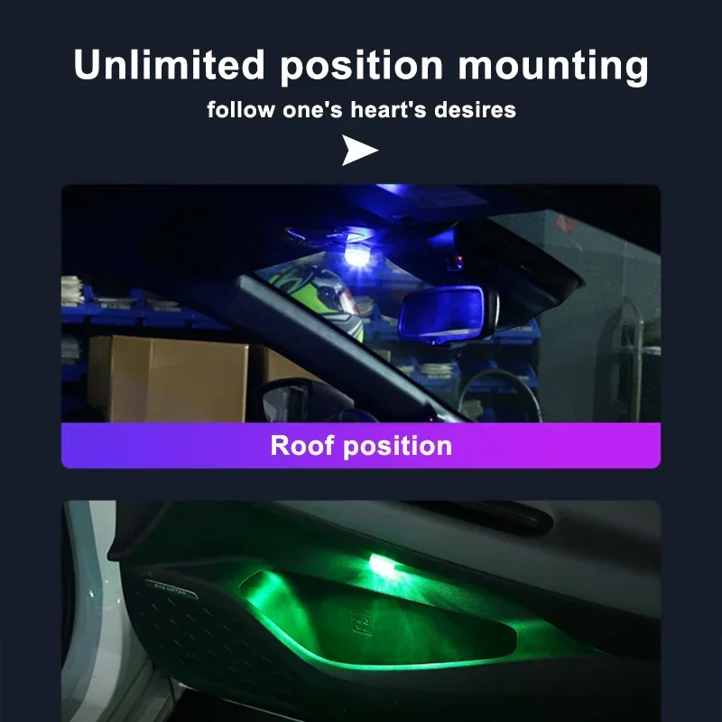 SEAMETAL adhésif sans fil LED voiture intérieur lumière ambiante Auto toit pied atmosphère lampe diamant lumière de plongée télécommande