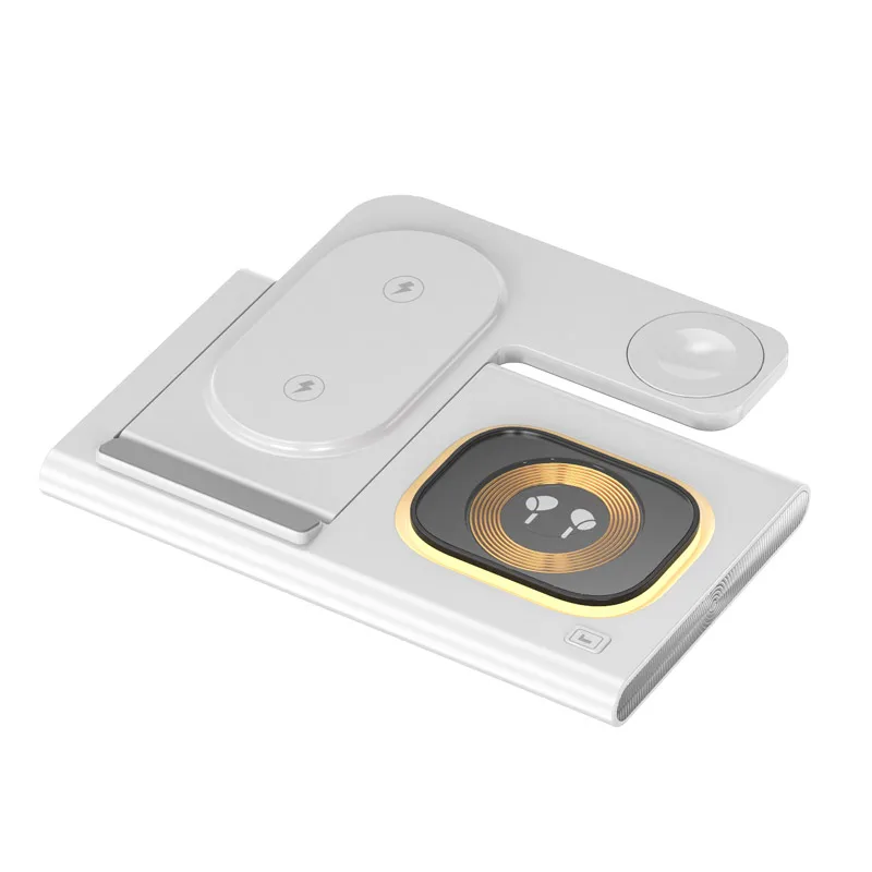 Soporte de cargador inalámbrico plegable LED 3 en 1 de 30W para Samsung S24 S23 S22 Watch 6 5 4 Active 1 2 Galaxy Buds estación de carga rápida