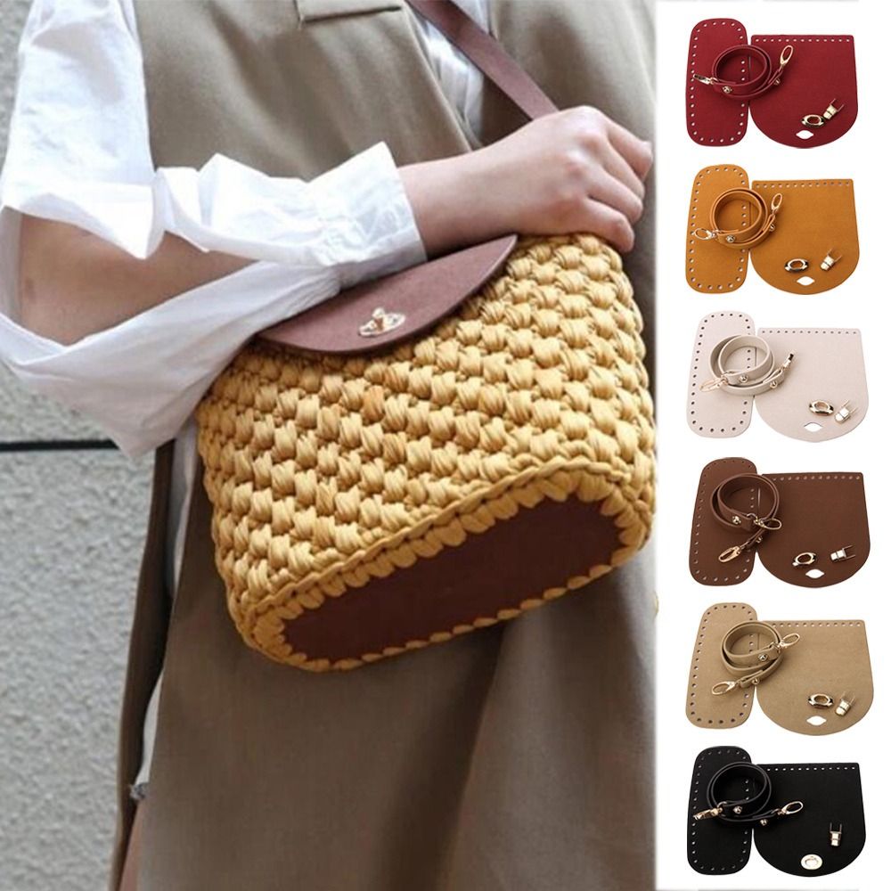 1/3pcs PU Leather Shoulder Bag Bottom Strap Handbag Shoulder Strap Woven Bag Set For DIY Handmade Bag Backpack Accessories