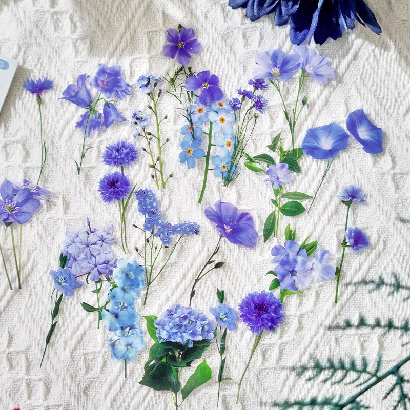 Journamm 40 ピース/パックペットの花ステッカー植物ステッカーデイジー装飾文具ジャンクジャーナル DIY スクラップブッキングラベルステッカー