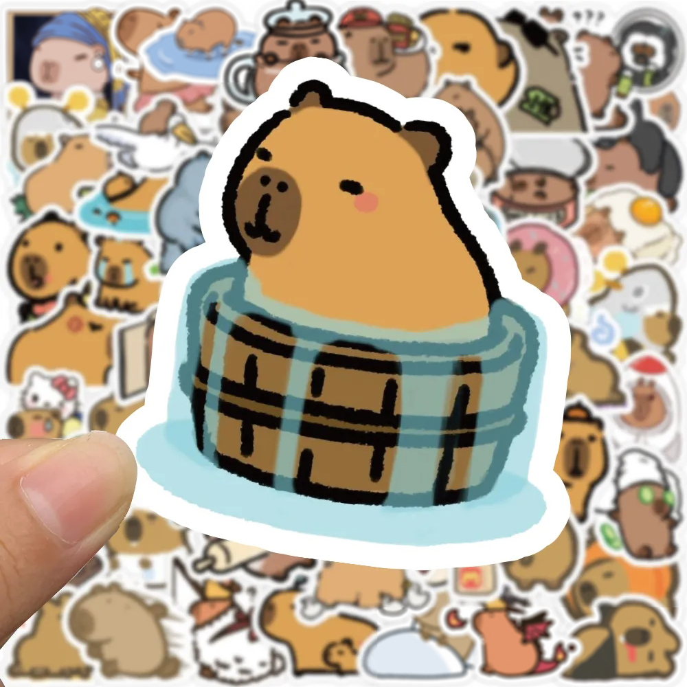 10/30/50/100pcs น่ารักการ์ตูนสัตว์ Capybara สติ๊กเกอร์สําหรับแล็ปท็อปตู้เย็นโน้ตบุ๊คไดอารี่ตลกสติกเกอร์ตกแต่งของเล่นเด็ก