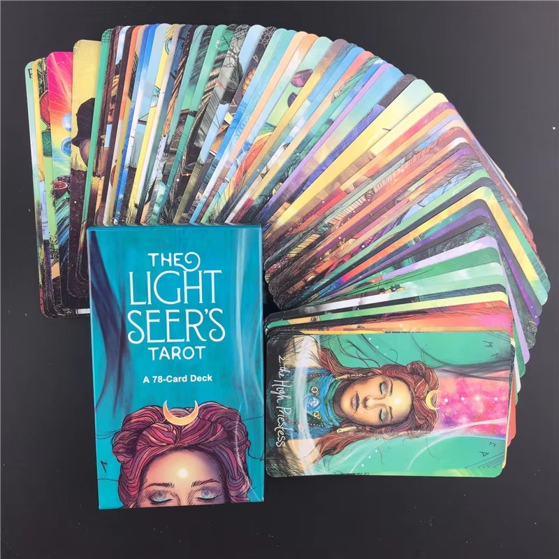 1 Box The Light Seer's Tarot Cards, 78-Card Full Color Tarot Set for Tarot Reading, Fortune Telling, Divination Board Game Cards